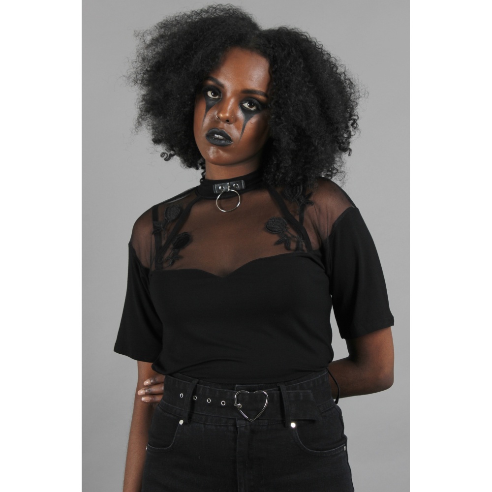 Jawbreaker - Rose Garden Top - Zwart
